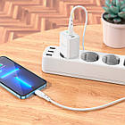 Адаптер мережевий BOROFONE Type-C to Lightning Cable Reacher dual Port charger set BN9 |2Type-C, 35W/3A, PD/QC| білий, фото 7