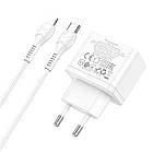 Адаптер мережевий HOCO Type-C to Lightning Cable Triumph charger set N29 |2Type-C, 35W/3A, PD/QC| білий, фото 3