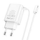 Адаптер мережевий Hoco Lightning Cable Courser dual-port charger C103A |2USB, 2.1A| білий, фото 3