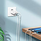 Адаптер мережевий Hoco Lightning Cable Courser dual-port charger C103A |2USB, 2.1A| білий, фото 6