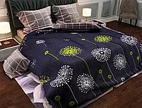 Двухцветный семейный набор хлопкового постельного белья с рисунком одуванчики из Бязи Gold от Черешенка™