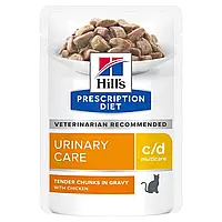 Влажный корм Hill's Prescription Diet c/d Multicare для кошек, с курицей, 85 г