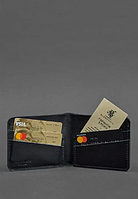 Кожаные портмоне ручной работы с монетницей брендовое, мужской фирменный кошелек натуральный стильный Черное