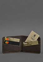 Шкіряні портмоне ручної роботи з монетницею, чоловічий фірмовий гаманець натуральний стильний Темно коричневий