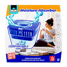 Вологовбирач поглинач вологи 2в1 BASIC пластиковий контейнер з кришкою, наповнювач 450гр Bison