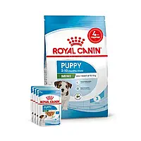 Набір корму для цуценят Royal Canin Mini Puppy 2 кг + 4 pouch вологого корму - домашня птиця