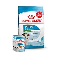 Набор корма для щенков Royal Canin Mini Puppy 2 кг + 4 pouch влажного корма - домашняя птица