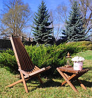 Мебель садовая, террасная, деревянная, Комплект Кентукки: Кресло + Стол, Цвет: Палисандр Код/Артикул 115 К-004