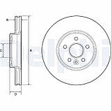 Двочастинний гальмівний диск передн Лівий/Прав FORD MONDEO V 1.0-2.0D 09.14- BG9184C (DELPHI), фото 3