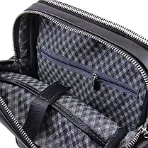 Сумка чоловіча шкіряна Tom Stone 801-В повсякденна чорна, фото 3