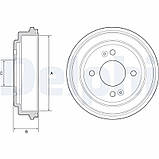 Гальмівний барабан задн HYUNDAI GETZ 1.1-1.6 09.02-12.10 BF551 (DELPHI), фото 3