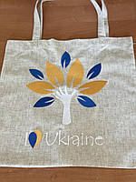 Шоппер с вышивкой  I Ukraine на молочном льне, эко сумка для покупок, шопер,сумка с вышивкой,сумка вышитая