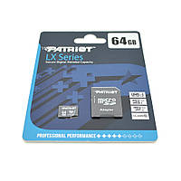 Карта памяти Patriot LX microSDHC Class 10 UHS-I, 64GB h