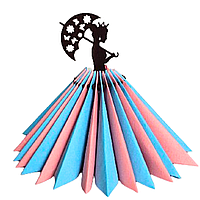 Деревянная декоративная салфетница "Принцесса с зонтиком" на 30 салфеток (Венге)