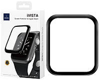 Защитная пленка Apple Watch 4/5/6/SE 44mm с черной рамкой 0.2mm 2.5D 9H Screen Protector WIWU комплект 2