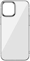 Чохол iPhone 12 mini Baseus Glitter Phone Case (WIAPIPH54N-DW01) Прозорий із чорною рамкою