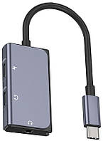 Адаптер WIWU Audio Adapter Type-C to Dual Type-C + 3.5mm Cable Adapter (LT02Pro)