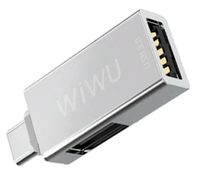 Переходник WIWU T02 2xUSB to Type-C HUB Silver