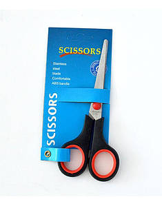 Ножиці канцелярські 170 мм, ножиці з гумовою ручкою 17 см, ножиці офісні