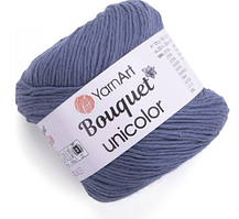 Нитки пряжа для в"язання бавовняна BOUQUET UNIKOLOR YarnArt Ярнарт Букет Униколор № 3204 - джинс