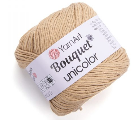 Нитки пряжа для в"язання бавовняна BOUQUET UNIKOLOR YarnArt Ярнарт Букет Униколор № 3206 - бежевий