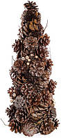 Декоративная елка "Шишки золотистые" 38см с натуральными шишками