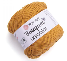 Нитки пряжа для в"язання бавовняна BOUQUET UNIKOLOR YarnArt Ярнарт Букет Униколор № 3208 - гірчиця