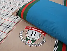 Стильний євро максі комплект постільної білизни в клітинку Burberry 200*220 бавовняний із Бязі Gold, Черешенька, фото 3