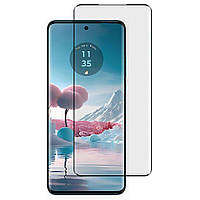 9H захисне скло 3D для Motorola G85 чорне на весь екран із повним проклеюванням