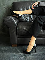 Женские черные туфли натуральная лаковая кожа