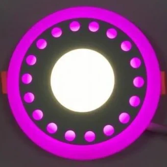Светодиодная панель Lemanso "Точечки" 12+6Ватт с розовой подсветкой 1080Lm 4500K 175-265V / LM547 круг - фото 1 - id-p1944835715