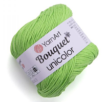 Нитки пряжа для в"язання бавовняна BOUQUET UNIKOLOR YarnArt Ярнарт Букет Униколор № 3219 - салат