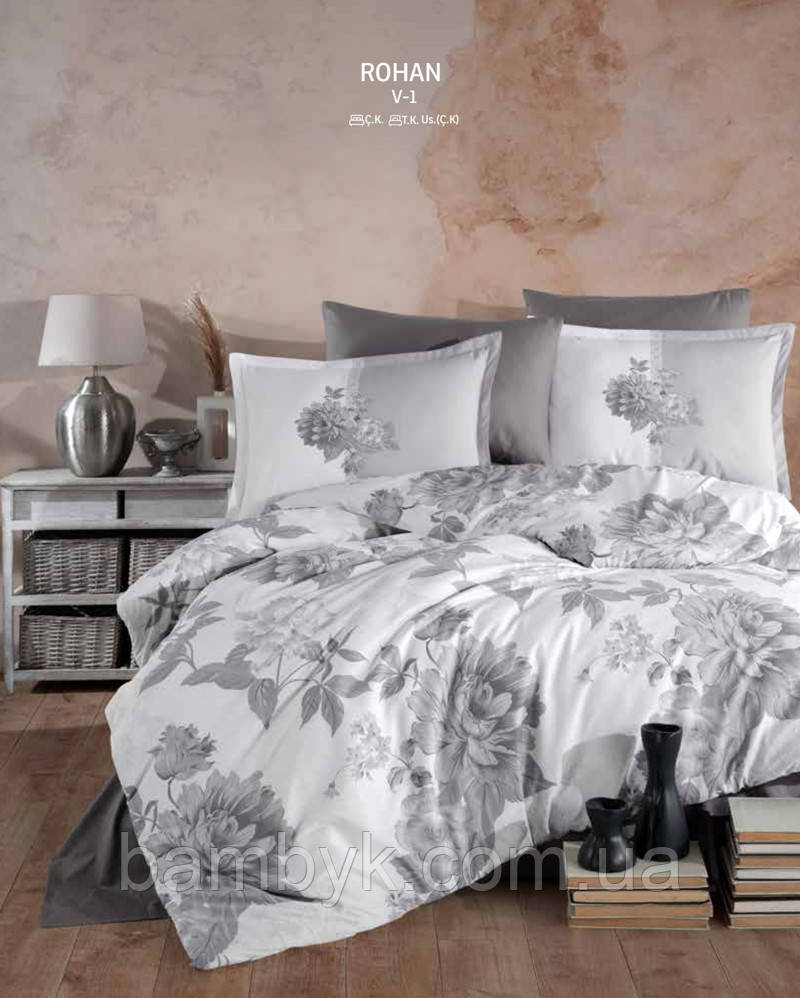 Постільна білизна Aran Clasy "Rohan V-1" ранфорс Ranforce бавовняна євро розміру Туреччина