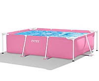 NEW! Каркасный бассейн прямоугольный Intex 28266 (220х150х60 см) розовый