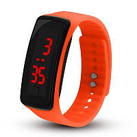 Спортивные силиконовые LED часы-браслет Оранжевый