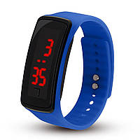 Спортивные силиконовые LED часы-браслет Синий