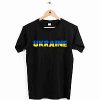 Футболка черная с патриотическим принтом Арбуз Ukraine Украина Сине-желтая надпись Push IT XX ZR, код: 8066787