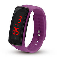 Спортивные силиконовые LED часы-браслет Фиолетовый
