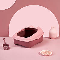 Тор! Туалет для кошек с лопаткой Taotaopets 268802 лоток для котов 40*30*20 cm Pink