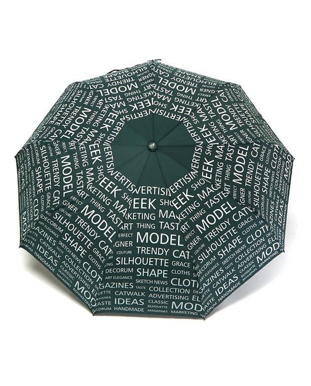 Парасолька напівавтомат жіноча Toprain 593 "Words" на 9 спиць Темно-зелений, фото 1