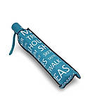 Парасолька напівавтомат жіноча Toprain 593 "Words" на 9 спиць Бірюзовий, фото 5