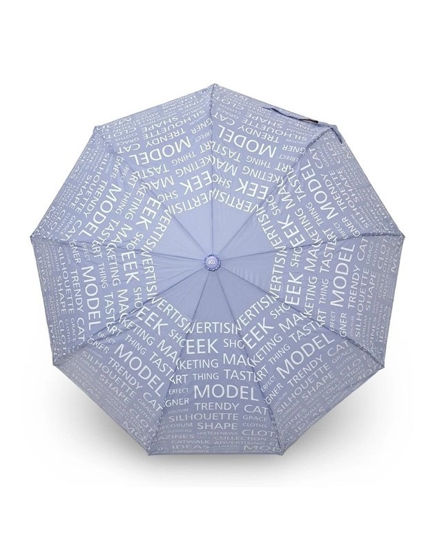 Парасолька напівавтомат жіноча Toprain 593 "Words" на 9 спиць Світло-фіолетовий, фото 1