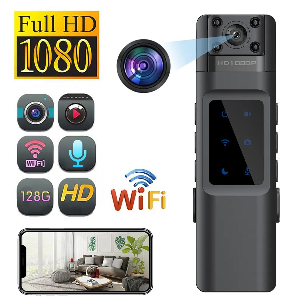 Нагрудна HD-боді-камера C21 WiFi p2p поворотна камера, акум — 1000 мА·год кліпса — ОРИГИНАЛ!