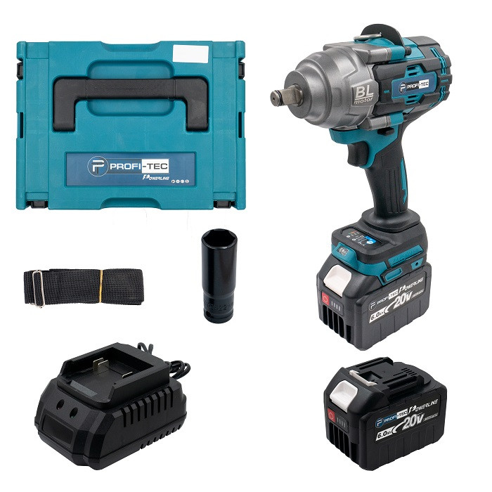 Акумуляторний гайковерт PROFI-TEC PTW1002BL POWERLine (2 х 6.0 А·год, зарядний пристрій)