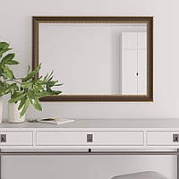 Зеркало на стену 70х100 | в узкой коричневой раме | Black Mirror для дома | магазина | офиса | салона | студии