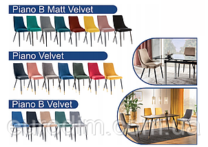 Стілець PIANO B VELVET чорний каркас/чорний BL.19, фото 4