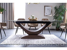 Стіл DOLCE CERAMIC сірий мармур/горіх 180(240)X95, фото 5
