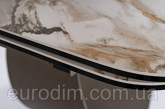 Стіл INFINITY CERAMIC 160(240)*95 білий AMBER BIANCO/коричневий, фото 5