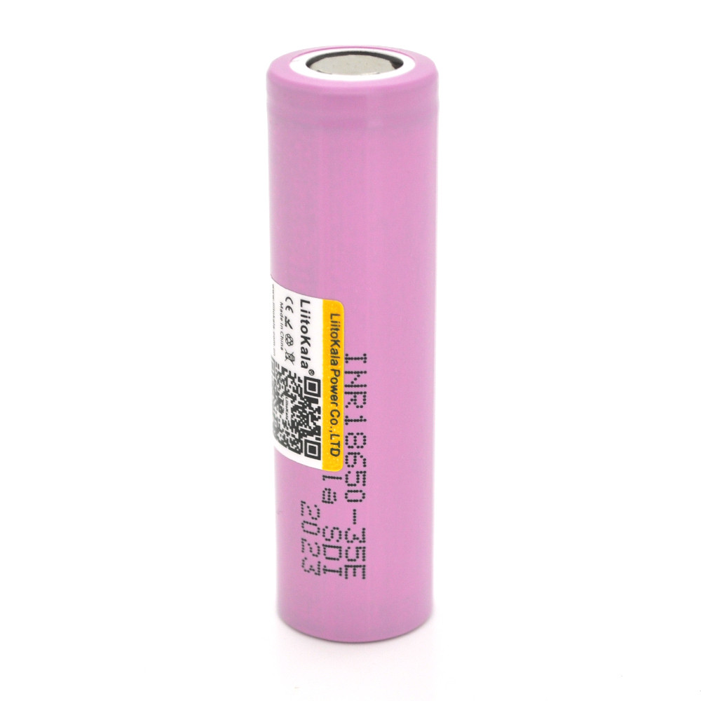 Акумулятор 18650 Li-Ion LiitoKala Lii-35E, 3500mah （3350-3500mah）, 3.7V (2.5-4.2V), Pink, PVC BOX Q2,  цiна за