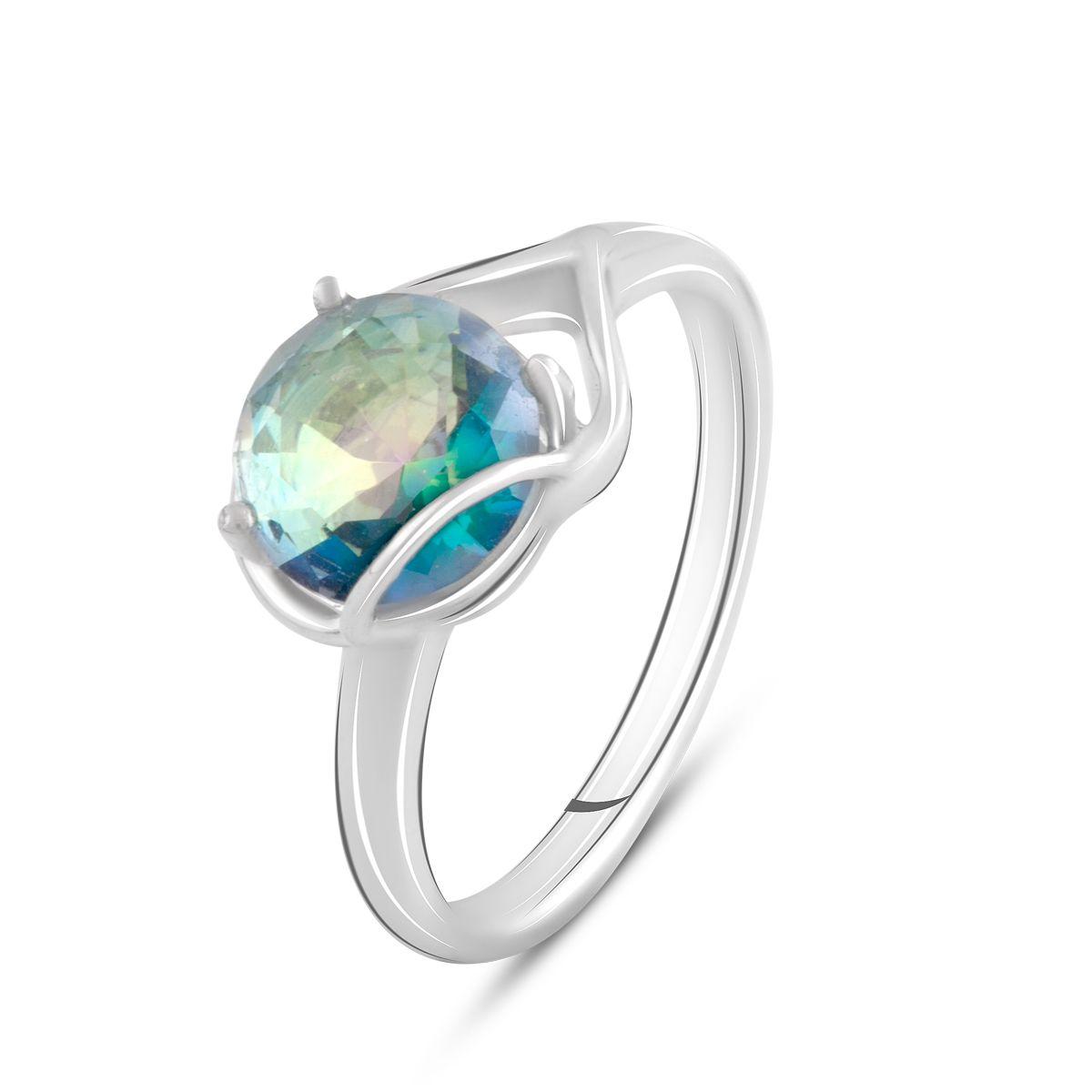 Срібне кільце ortex з містик топазом 1.425ct, вага виробу 3,04 г (2089773) 18.5 розмір 3.03, 17.5